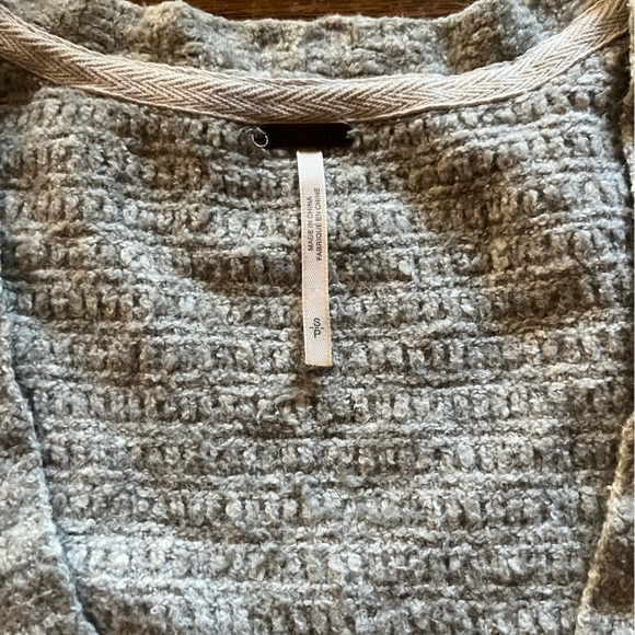 Free People Small Heart It Gray Lace Up Oversized Sweater Dress V Neck - Picture 7 of 10